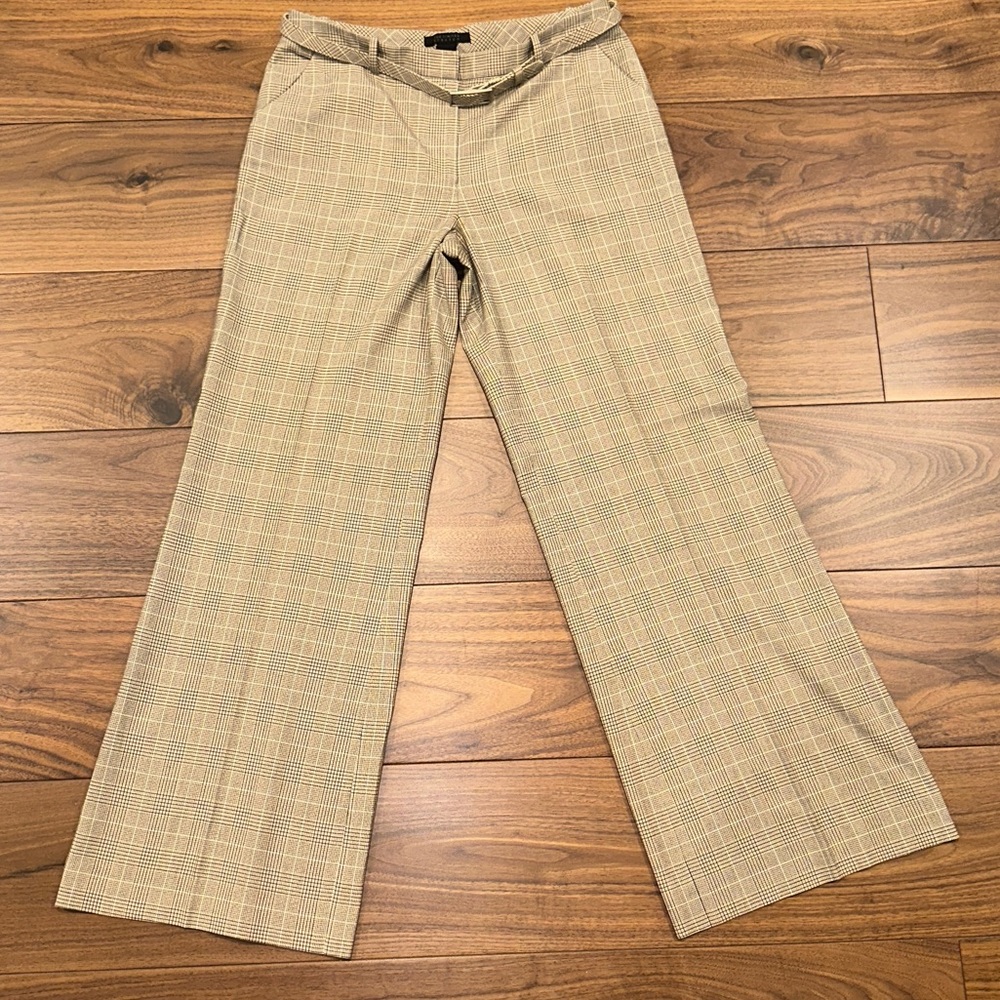 The Limited Plaid Wide Leg Pant with Matching Belt